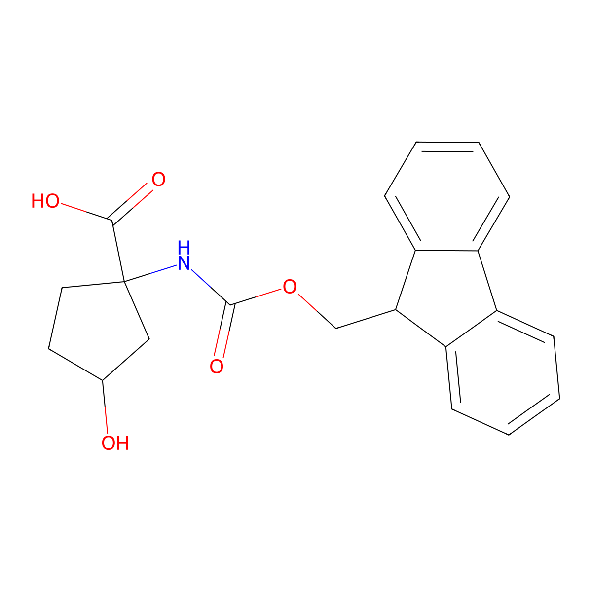 1-({[(9H-Fluoren-9-YL)methoxy]carbonyl}amino)-3-hydroxycyclopentane-1-carboxylic acid molecular structure, CAS 369403-17-8