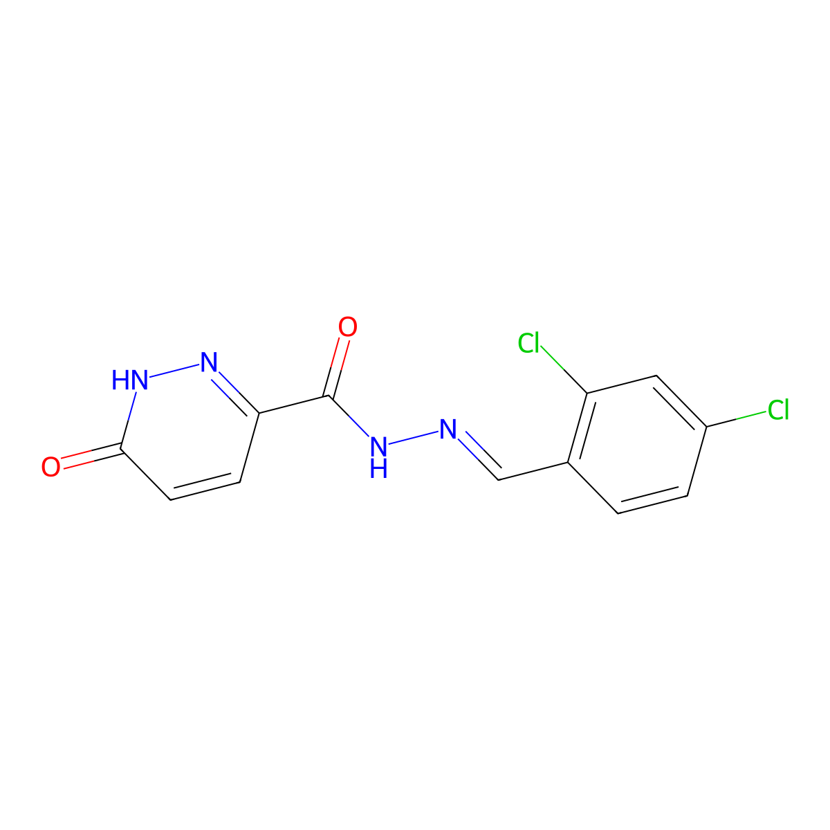 1,6-Dihydro-6-oxo-3-pyridazinecarboxylic acid 2-[(2,4-dichlorophenyl)methylene]hydrazide molecular structure, CAS 369403-41-8