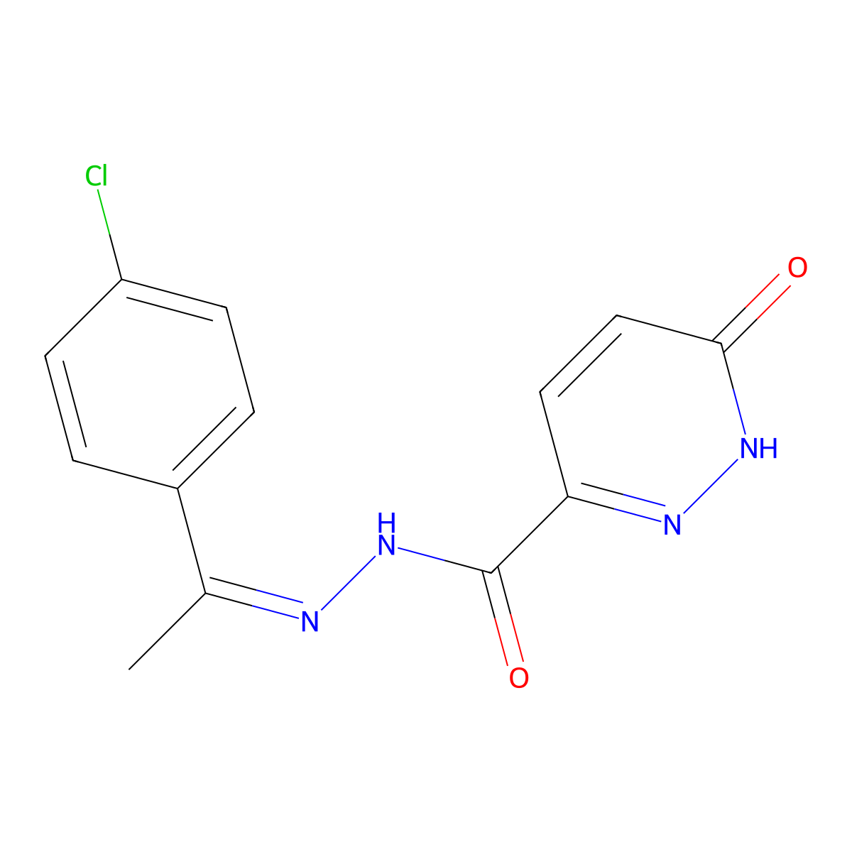 1,6-Dihydro-6-oxo-3-pyridazinecarboxylic acid 2-[1-(4-chlorophenyl)ethylidene]hydrazide molecular structure, CAS 369403-65-6