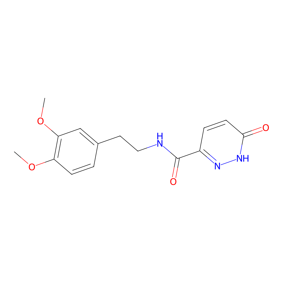 N-(3,4-dimethoxyphenethyl)-6-oxo-1,6-dihydropyridazine-3-carboxamide molecular structure, CAS 369403-85-0