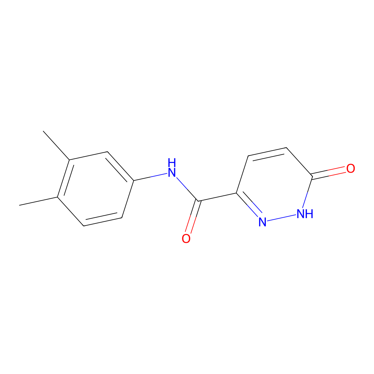 N-(3,4-dimethylphenyl)-6-oxo-1,6-dihydropyridazine-3-carboxamide molecular structure, CAS 369404-26-2