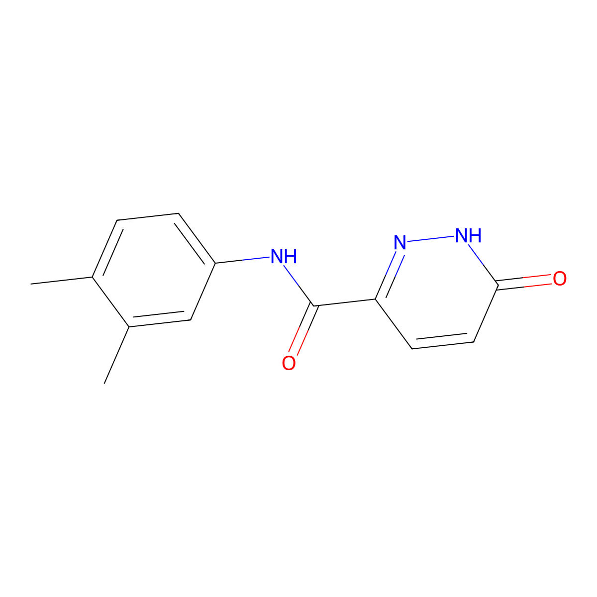 N-(3,4-dimethylphenyl)-6-oxo-1,6-dihydropyridazine-3-carboxamide molecular structure, CAS 369404-26-2