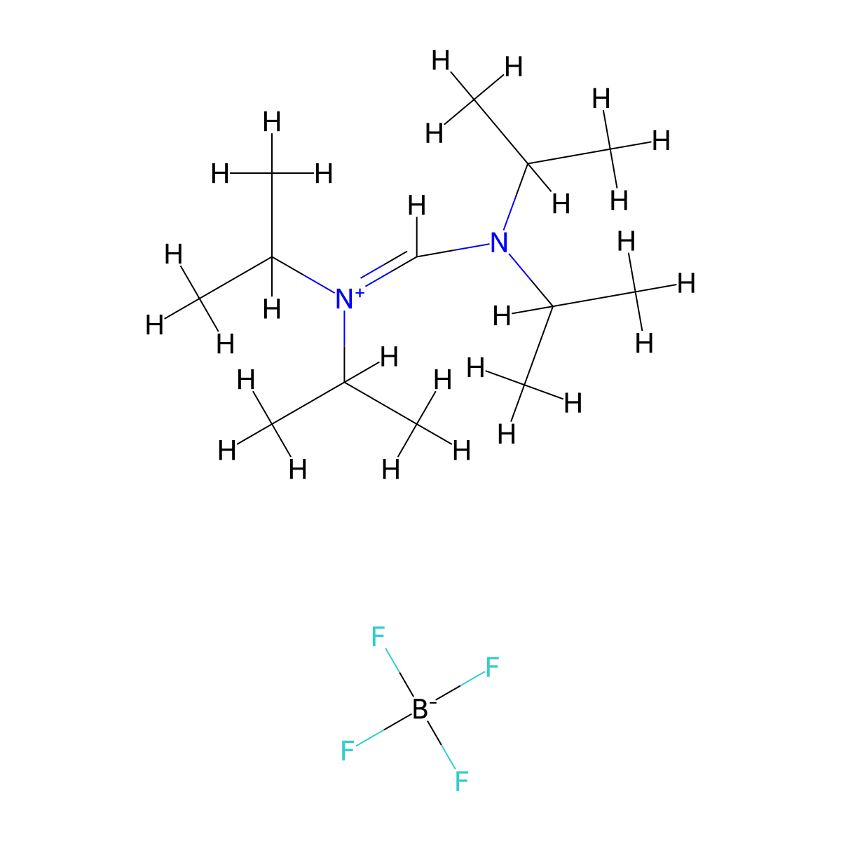N,N,N',N'-tetraisopropylformamidinium tetrafluoroborate molecular structure, CAS 369405-27-6