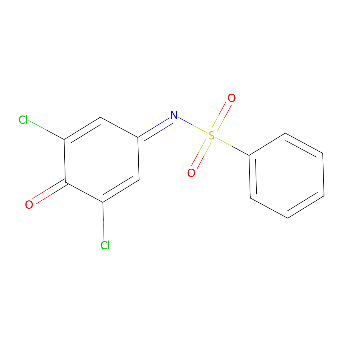 N-(3,5-dichloro-4-oxocyclohexa-2,5-dien-1-ylidene)benzenesulfonamide molecular structure, CAS 36942-26-4