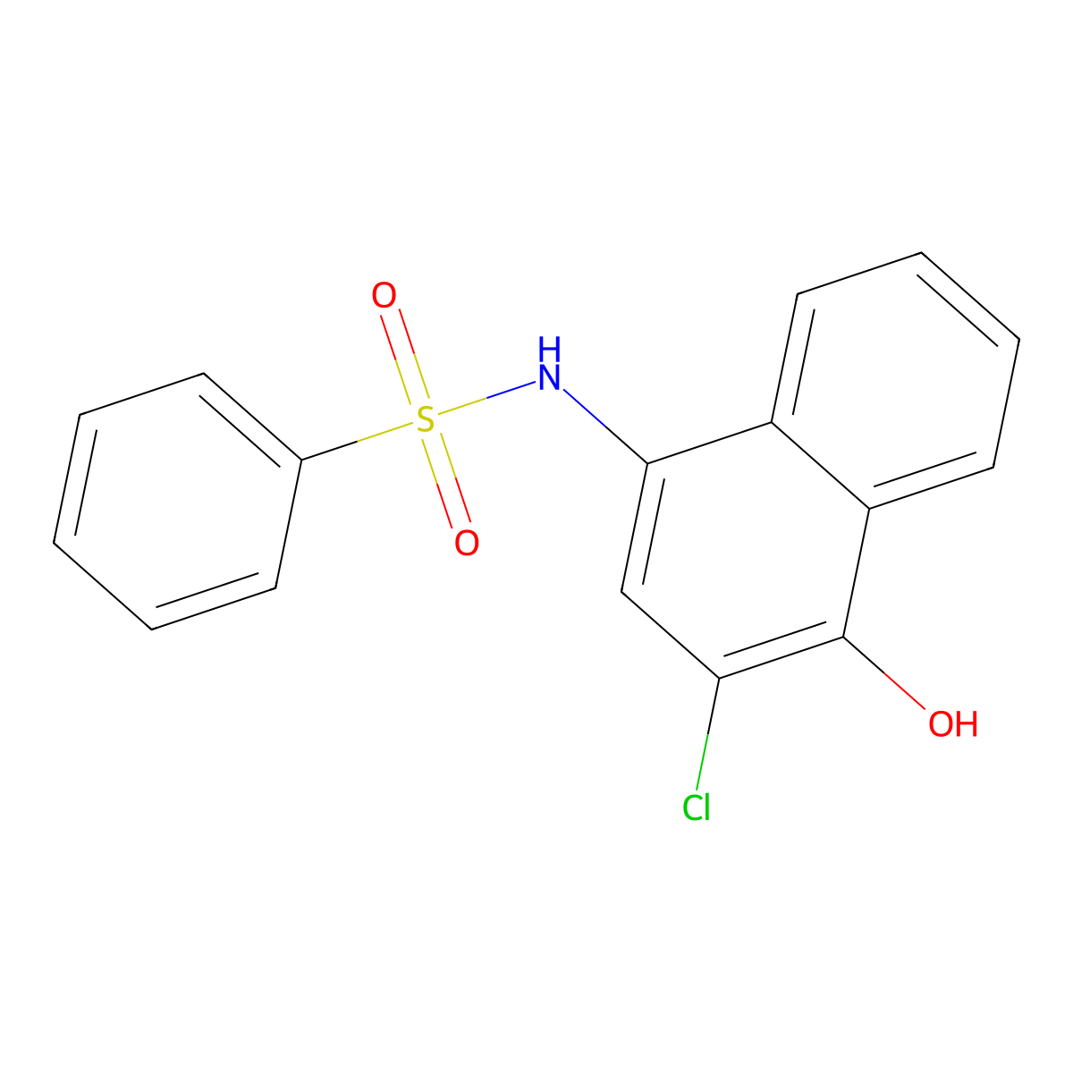 N-(3-chloro-4-hydroxynaphthalen-1-yl)benzenesulfonamide molecular structure, CAS 36942-41-3