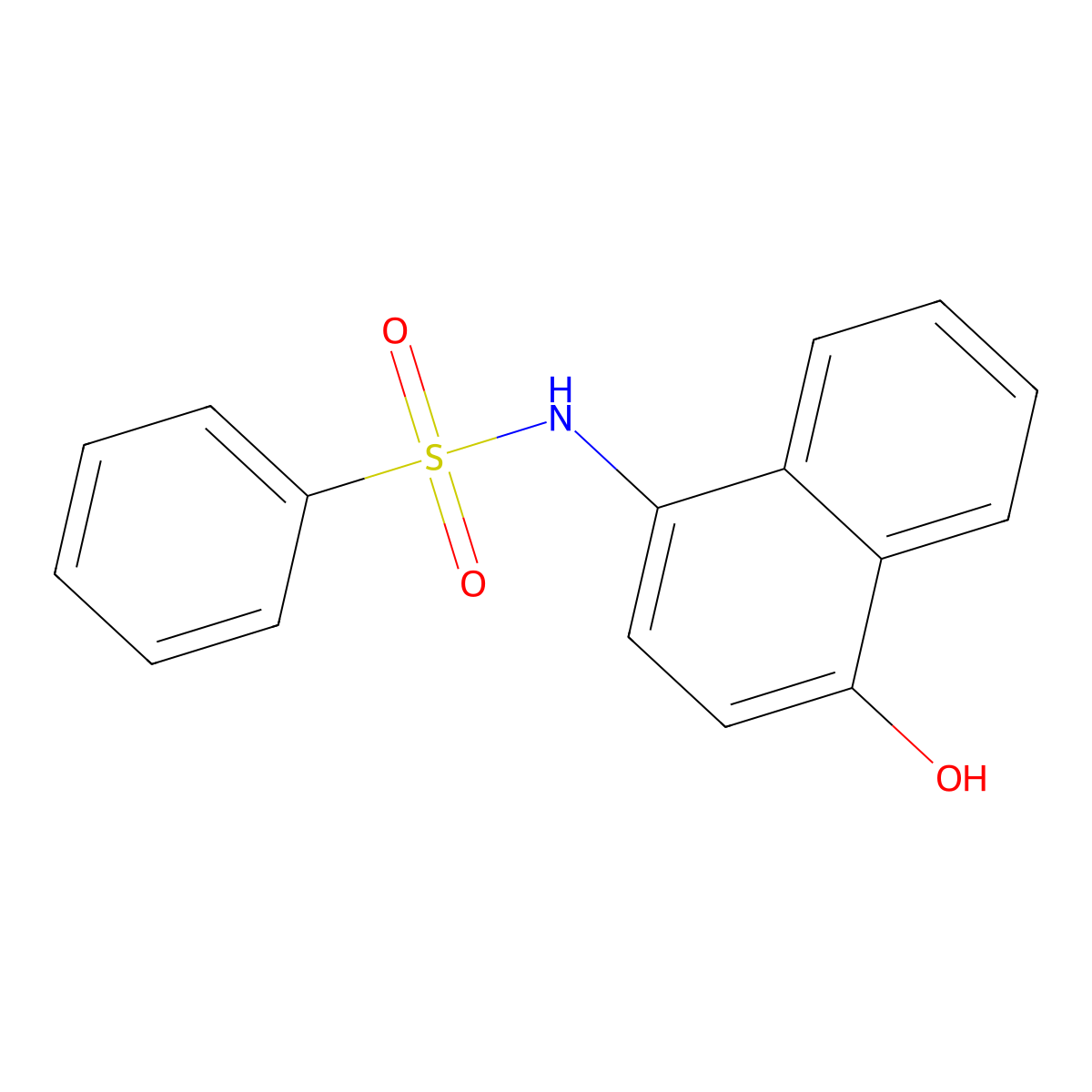 N-(4-hydroxynaphthalen-1-yl)benzenesulfonamide molecular structure, CAS 36942-42-4
