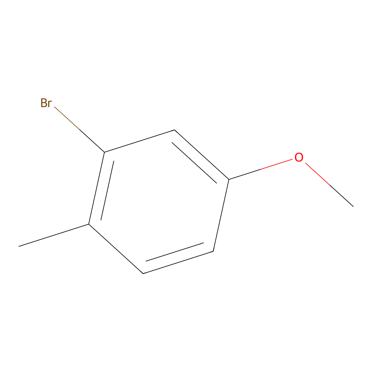 2-Bromo-4-methoxy-1-methylbenzene molecular structure, CAS 36942-56-0