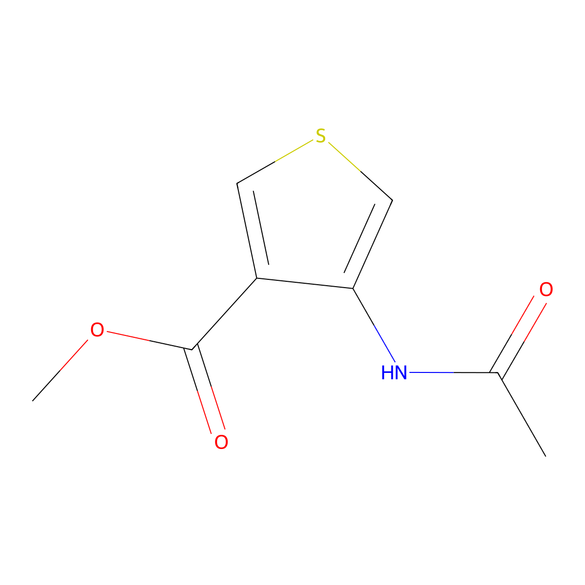 Methyl 4-acetamidothiophene-3-carboxylate molecular structure, CAS 36945-29-6