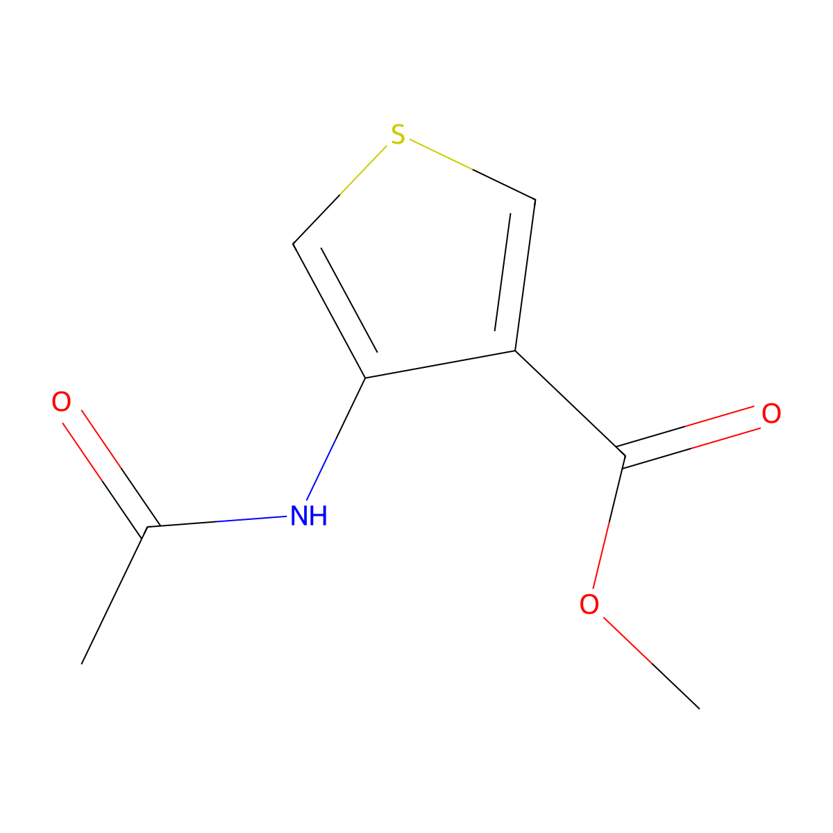 Methyl 4-acetamidothiophene-3-carboxylate molecular structure, CAS 36945-29-6