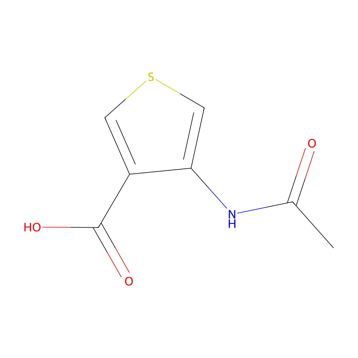 4-Acetamidothiophene-3-carboxylic acid molecular structure, CAS 36945-32-1