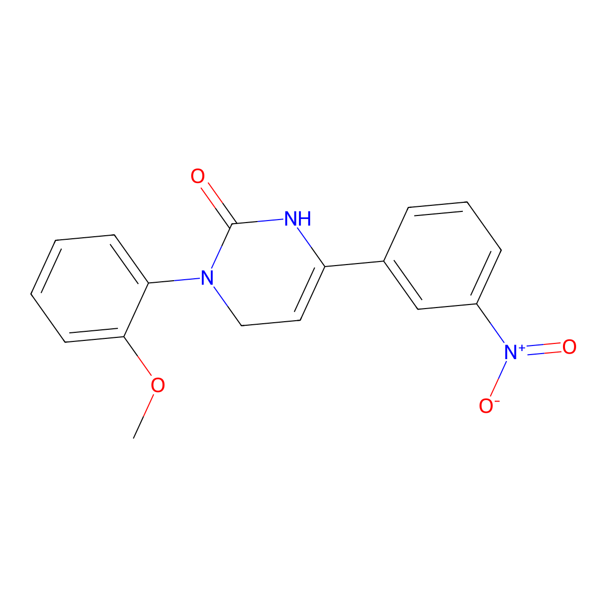3-(2-Methoxyphenyl)-6-(3-nitrophenyl)-1,4-dihydropyrimidin-2-one molecular structure, CAS 36945-90-1