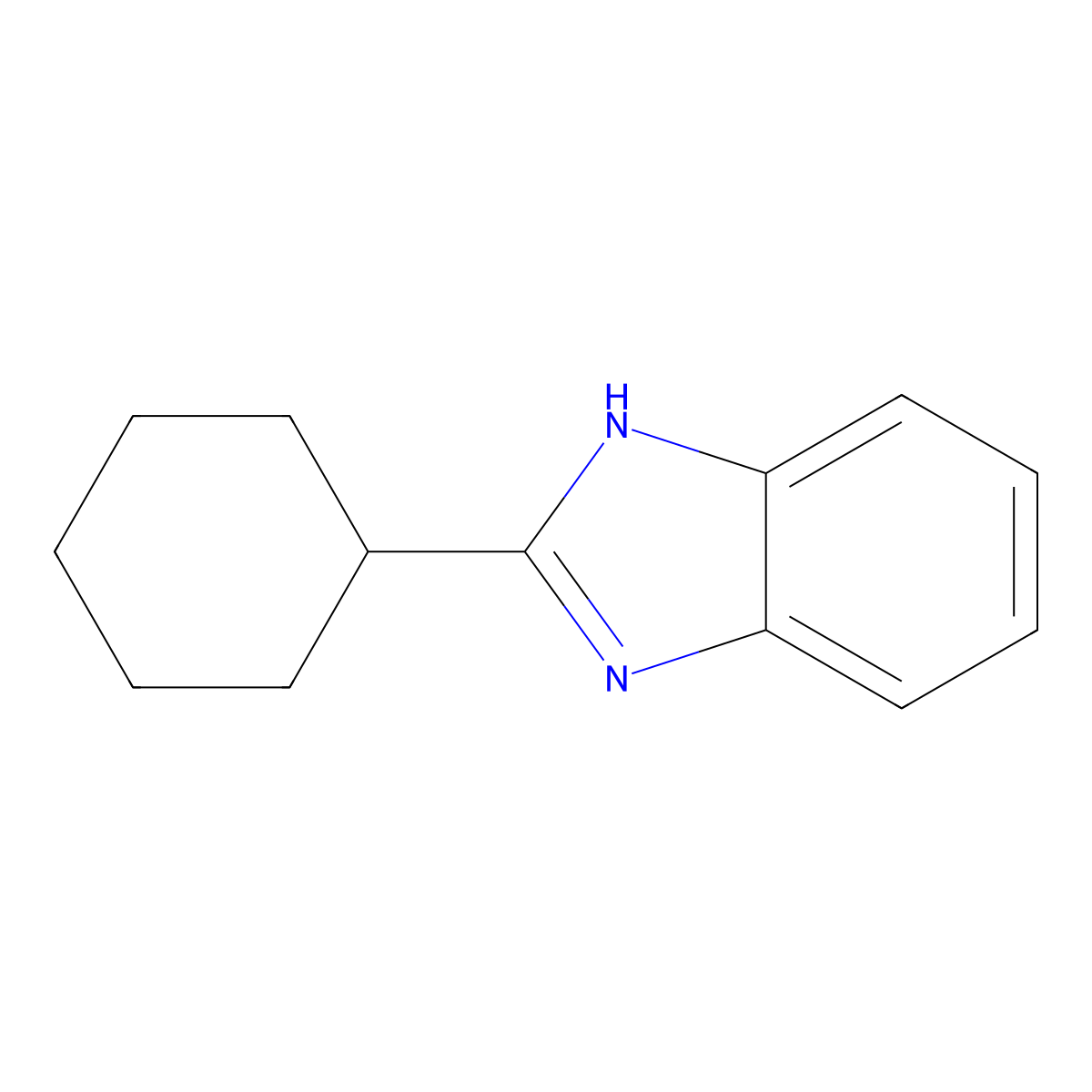 2-cyclohexyl-1H-1,3-benzodiazole molecular structure, CAS 36947-70-3