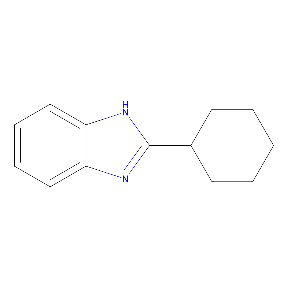 2-cyclohexyl-1H-1,3-benzodiazole molecular structure, CAS 36947-70-3