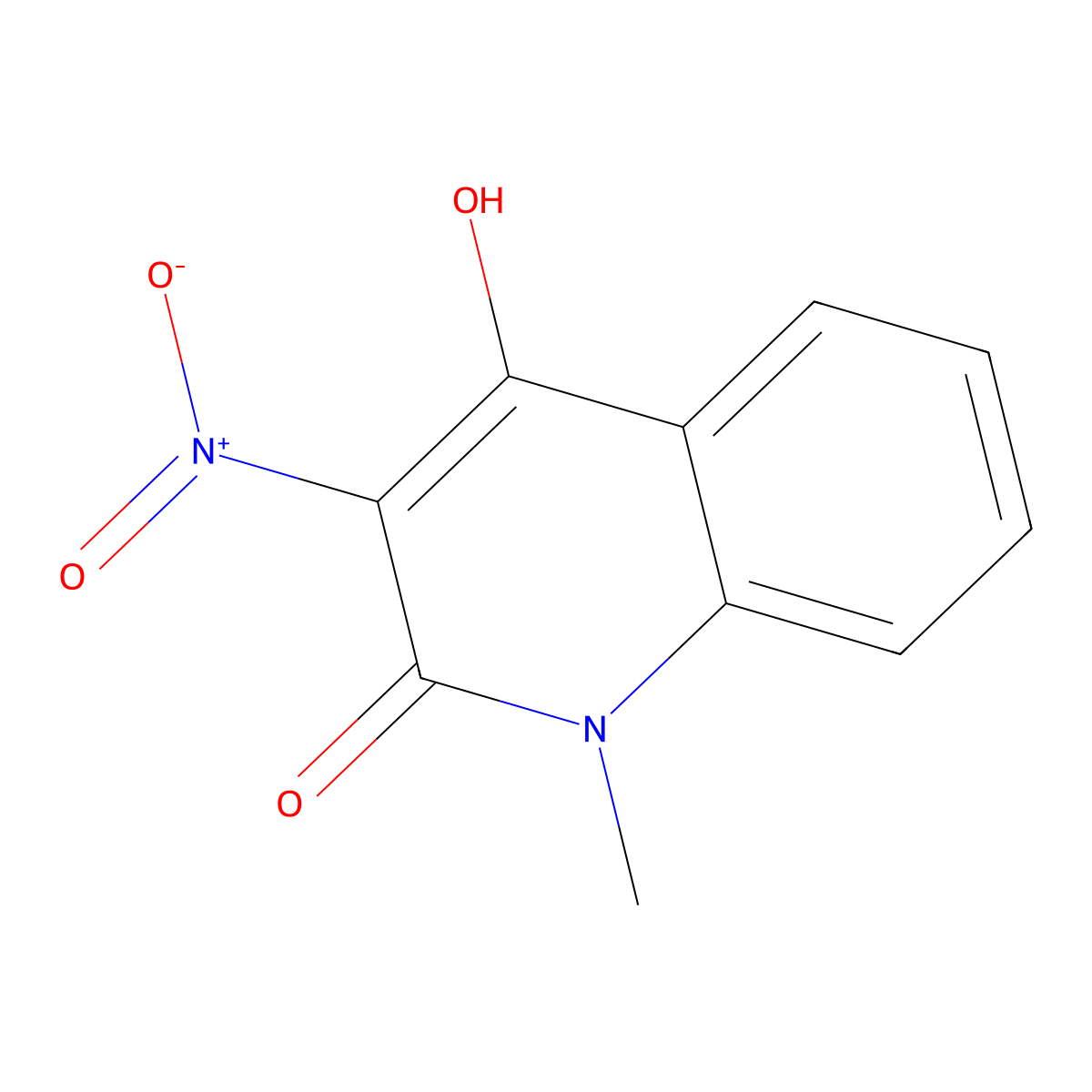 4-Hydroxy-1-methyl-3-nitro-1,2-dihydroquinolin-2-one molecular structure, CAS 36949-55-0