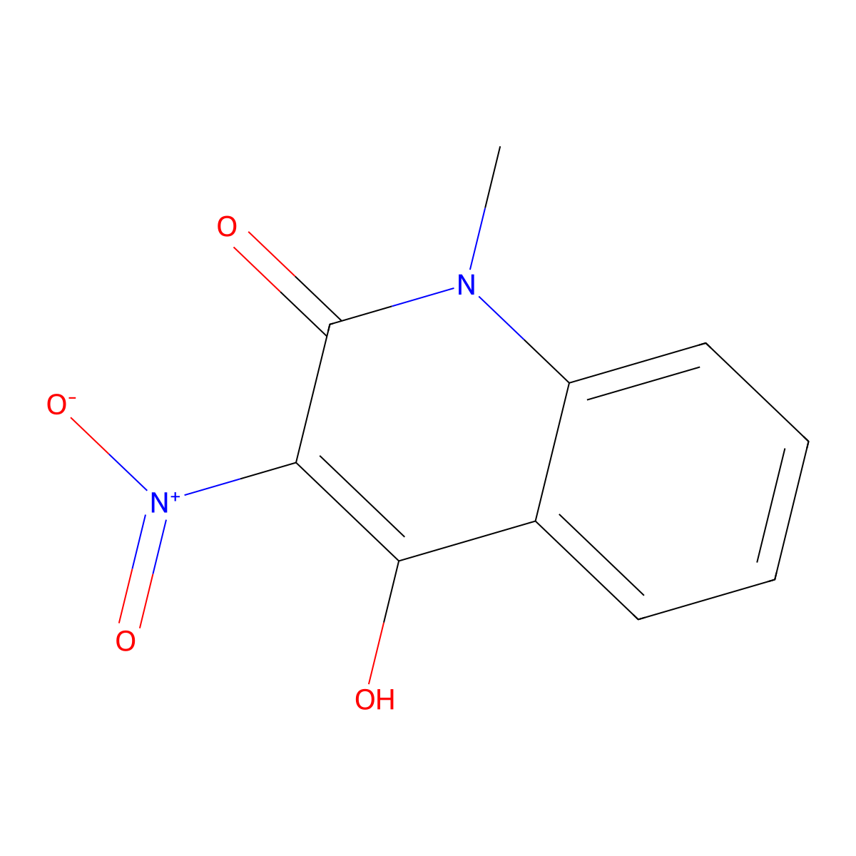4-Hydroxy-1-methyl-3-nitro-1,2-dihydroquinolin-2-one molecular structure, CAS 36949-55-0
