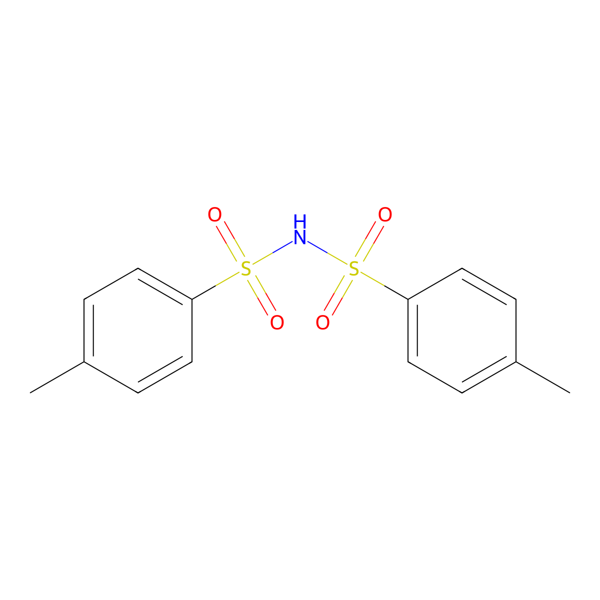 Benzenesulfonamide, 4-methyl-N-((4-methylphenyl)sulfonyl)- molecular structure, CAS 3695-00-9