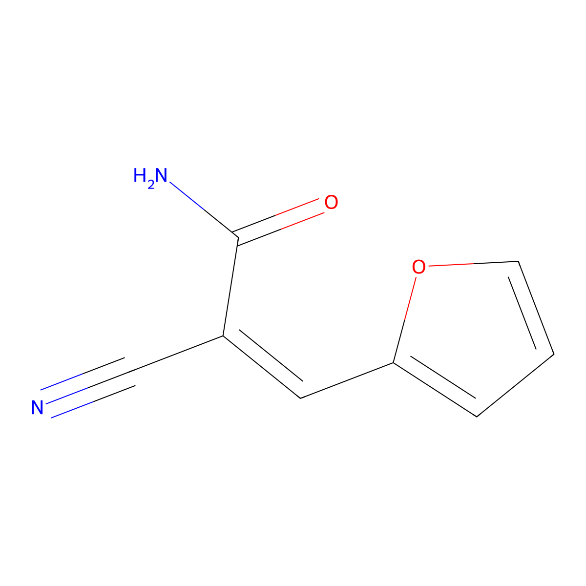 2-Furanacrylamide, alpha-cyano- molecular structure, CAS 3695-90-7