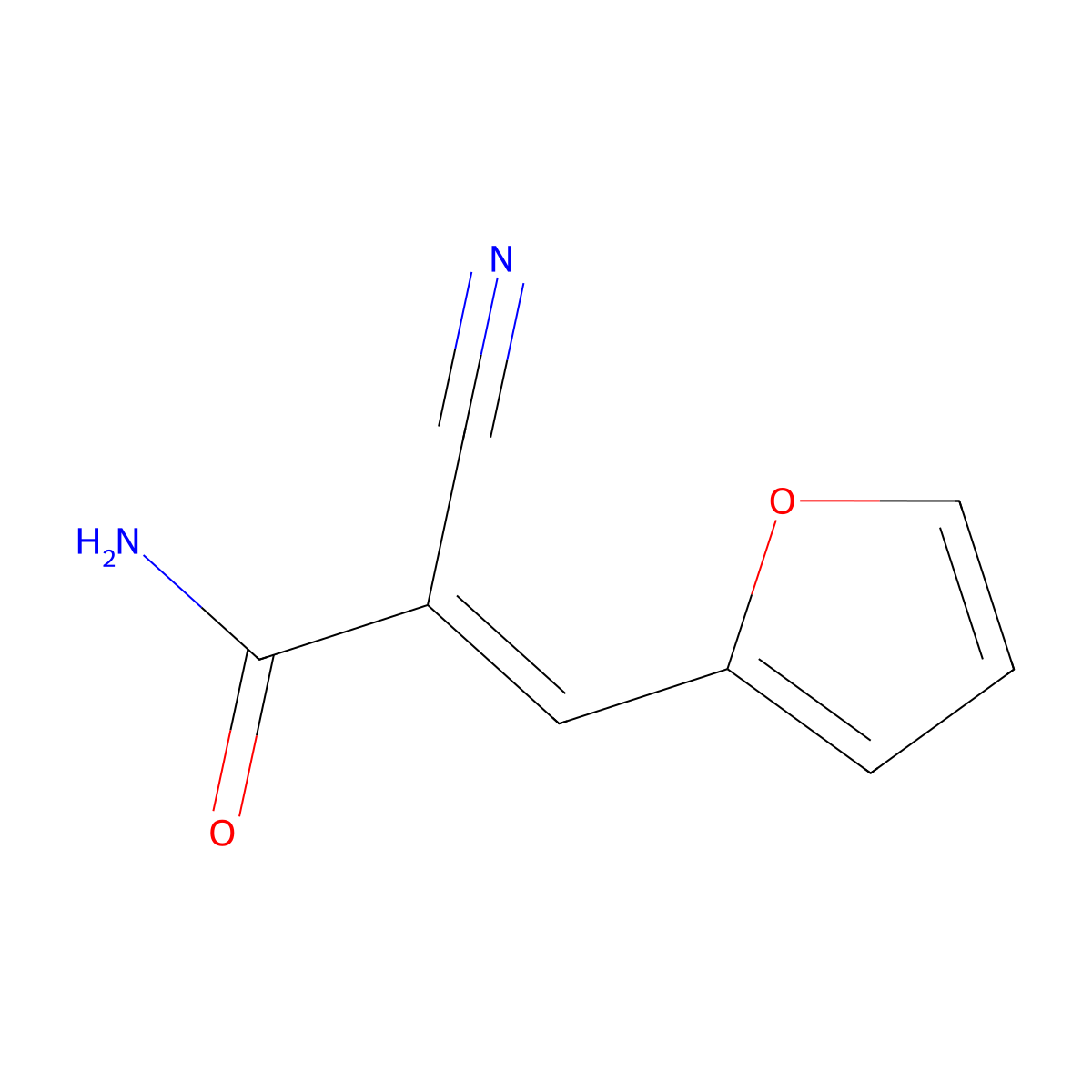 2-Furanacrylamide, alpha-cyano- molecular structure, CAS 3695-90-7