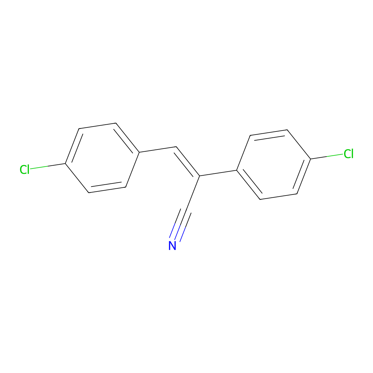 4-Chloro-alpha-((4-chlorophenyl)methylene)benzeneacetonitrile molecular structure, CAS 3695-94-1