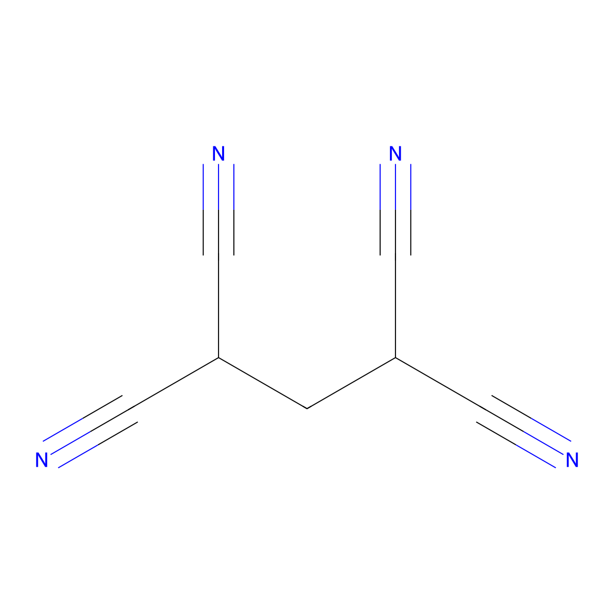 1,1,3,3-Propanetetracarbonitrile molecular structure, CAS 3695-98-5