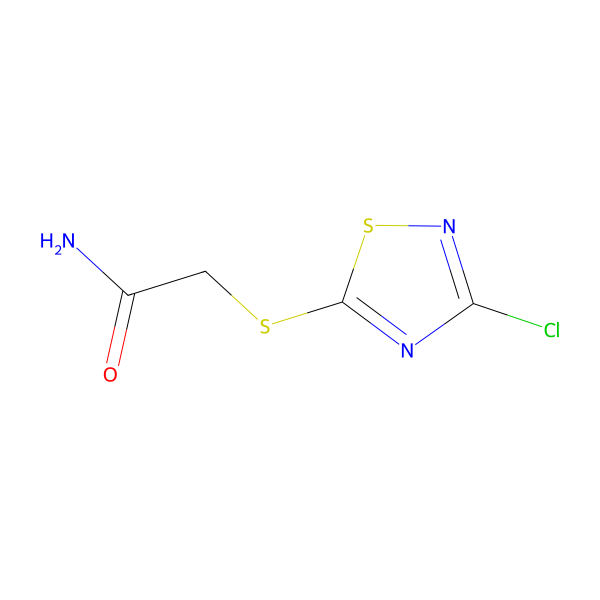 2-(3-Chloro-1,2,4-thiadiazol-5-ylthio)acetamide molecular structure, CAS 36950-05-7