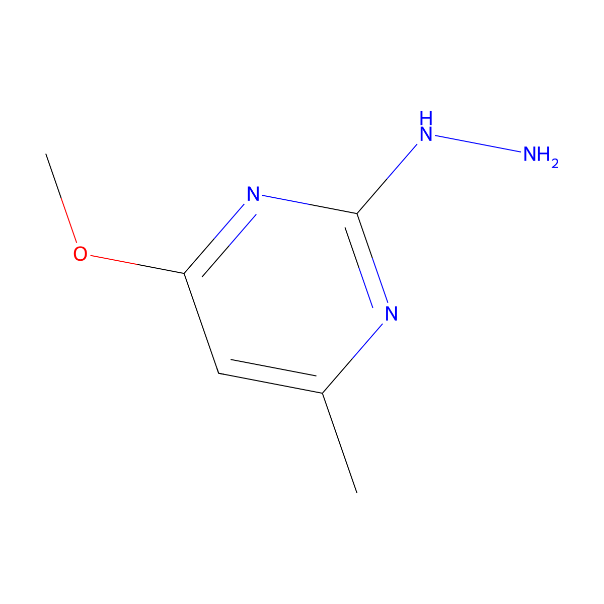 2-Hydrazinyl-4-methoxy-6-methylpyrimidine molecular structure, CAS 36951-92-5