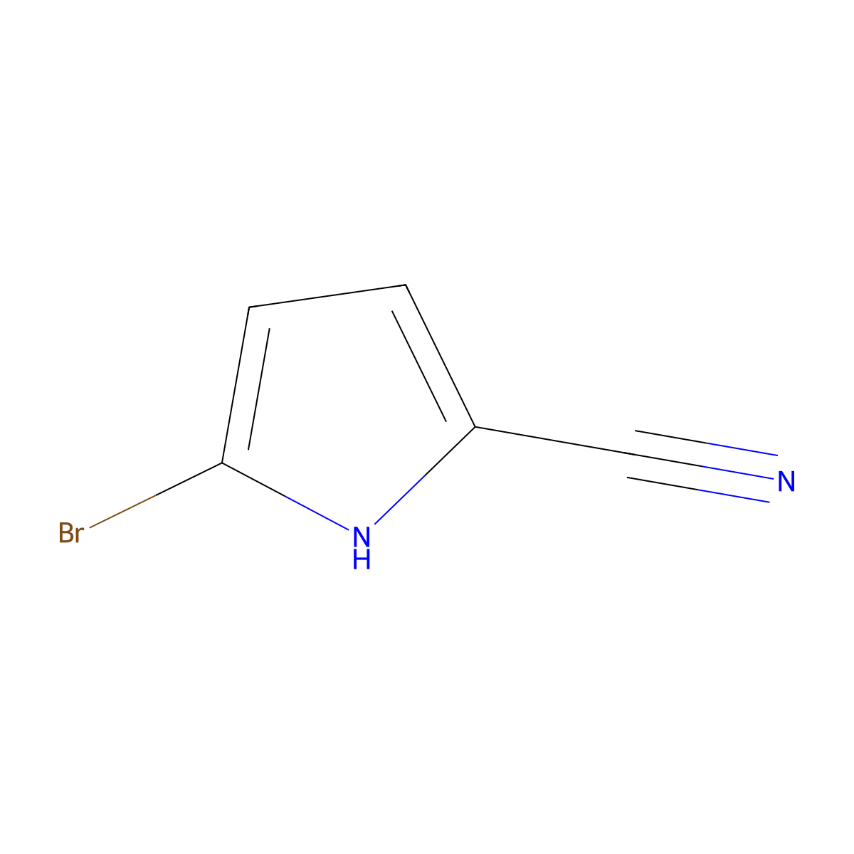 5-Bromo-1H-pyrrole-2-carbonitrile molecular structure, CAS 36953-44-3