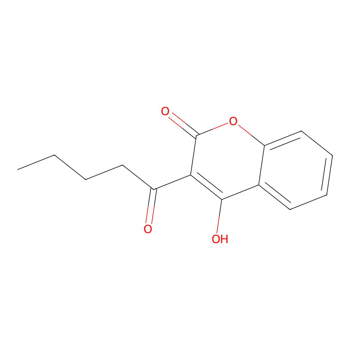 4-Hydroxy-3-pentanoyl-2H-chromen-2-one molecular structure, CAS 36953-87-4