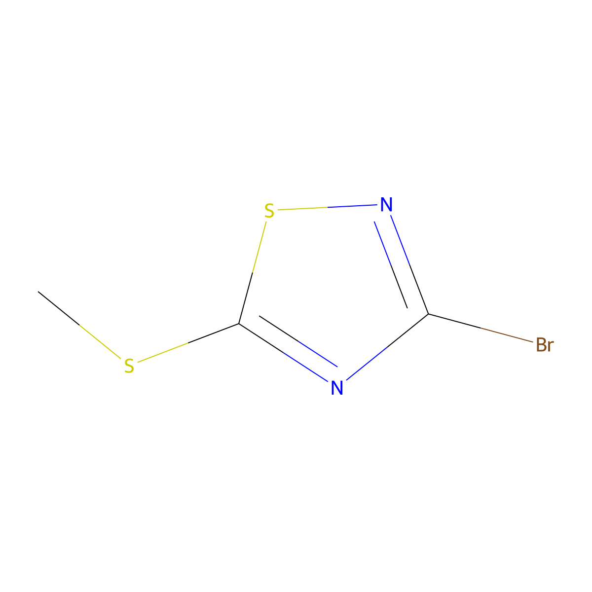3-Bromo-5-(methylsulfanyl)-1,2,4-thiadiazole molecular structure, CAS 36955-33-6