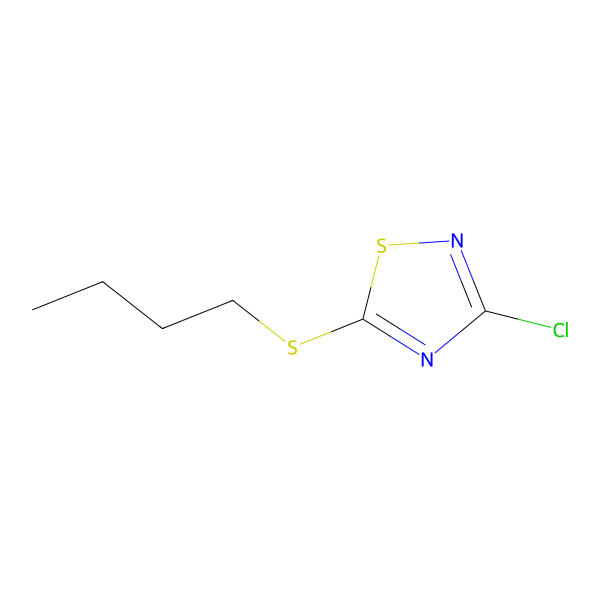 5-(Butylthio)-3-chloro-1,2,4-thiadiazole molecular structure, CAS 36955-36-9
