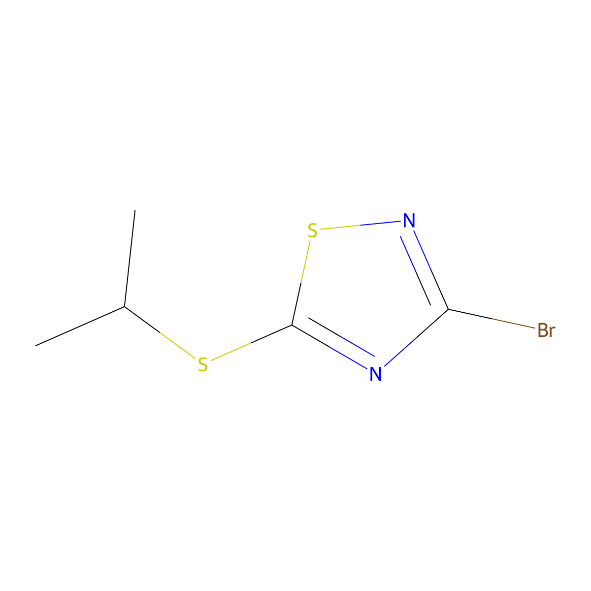 3-Bromo-5-(isopropylthio)-1,2,4-thiadiazole molecular structure, CAS 36955-40-5