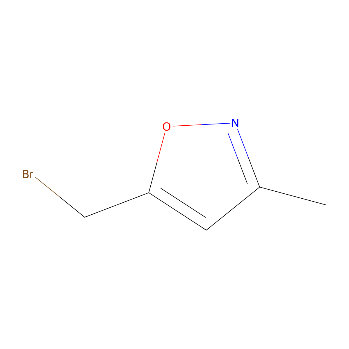 5-(Bromomethyl)-3-methyl-1,2-oxazole molecular structure, CAS 36958-61-9