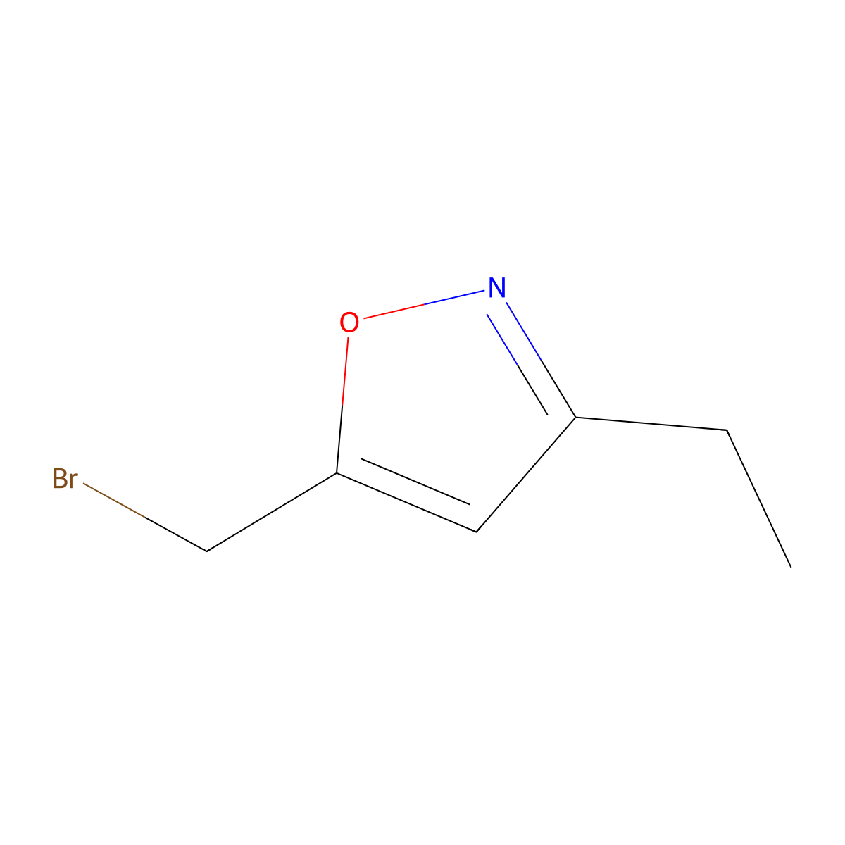5-(Bromomethyl)-3-ethyl-1,2-oxazole molecular structure, CAS 36958-62-0