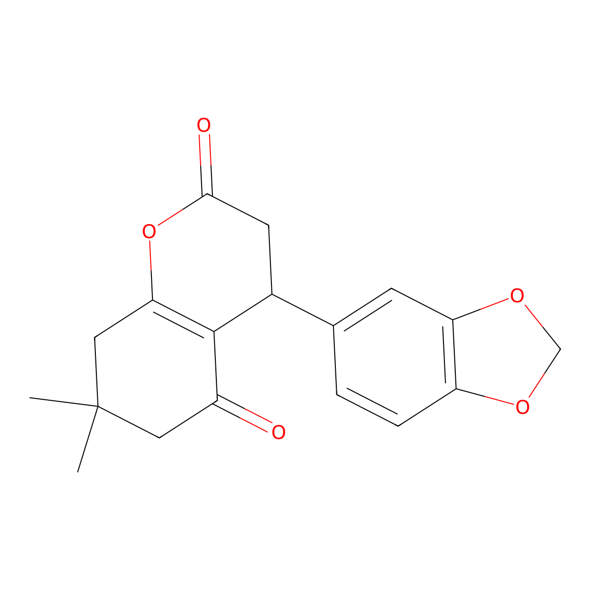 4-(1,3-benzodioxol-5-yl)-7,7-dimethyl-4,6,7,8-tetrahydro-2H-chromene-2,5(3H)-dione molecular structure, CAS 369587-56-4