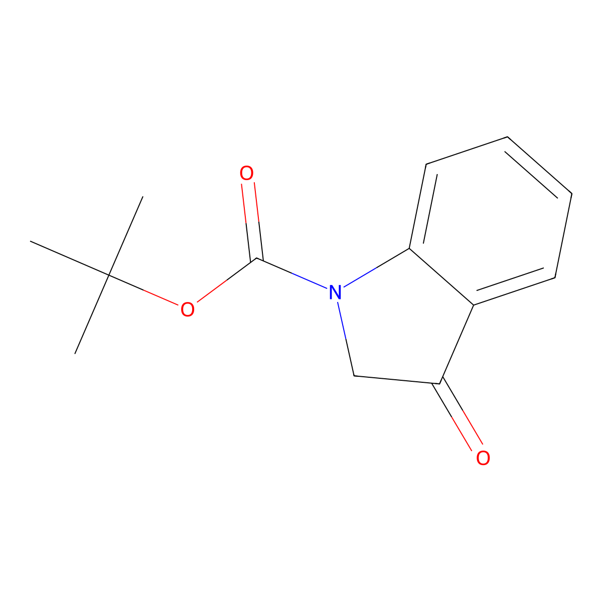 Tert-butyl 3-oxo-1-indolinecarboxylate molecular structure, CAS 369595-01-7