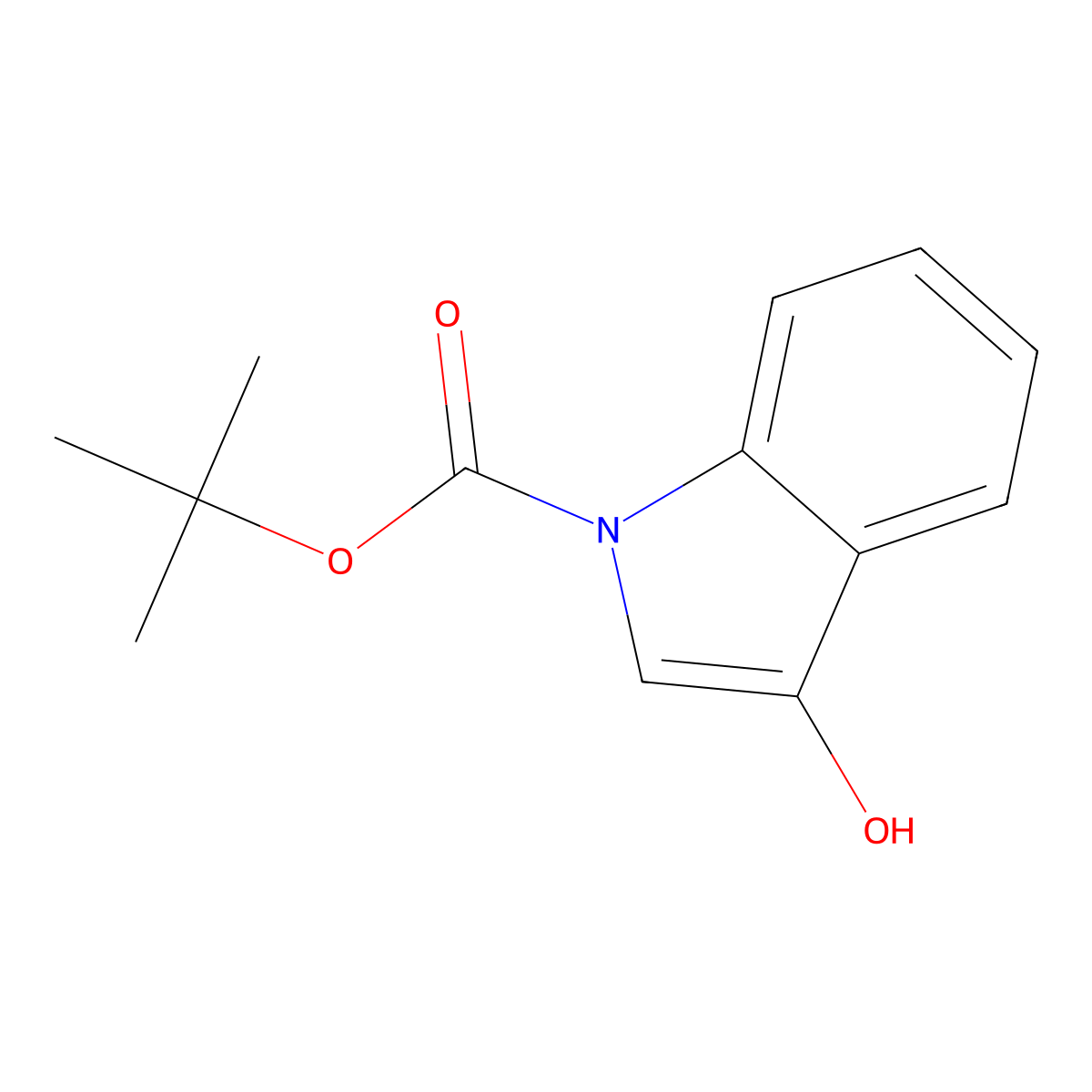 tert-Butyl 3-hydroxy-1H-indole-1-carboxylate molecular structure, CAS 369595-02-8