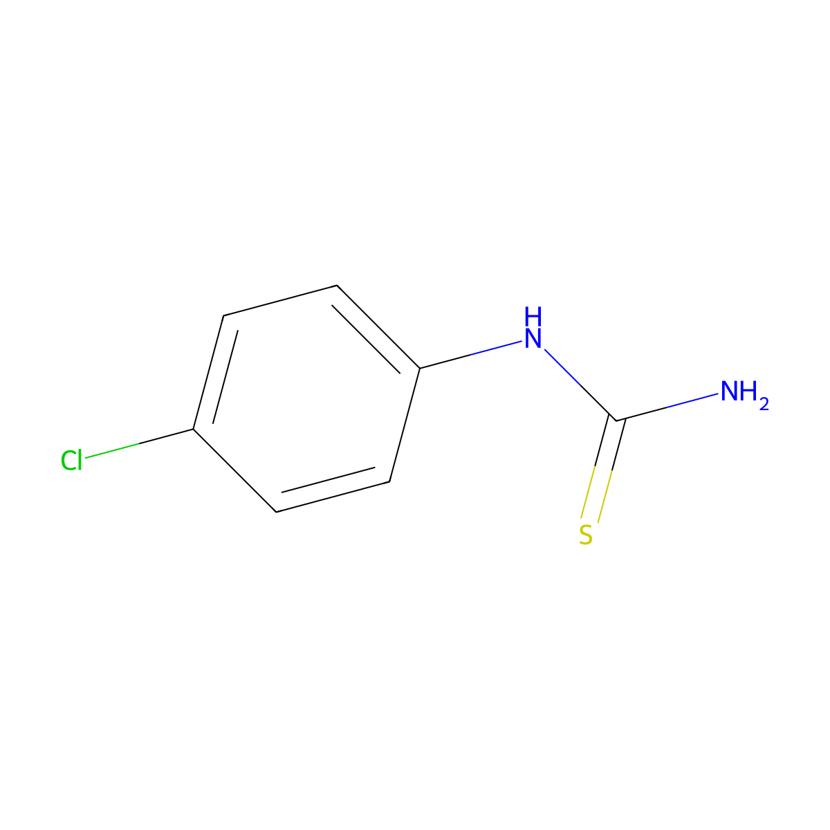 4-Chlorophenyl-2-thiourea molecular structure, CAS 3696-23-9