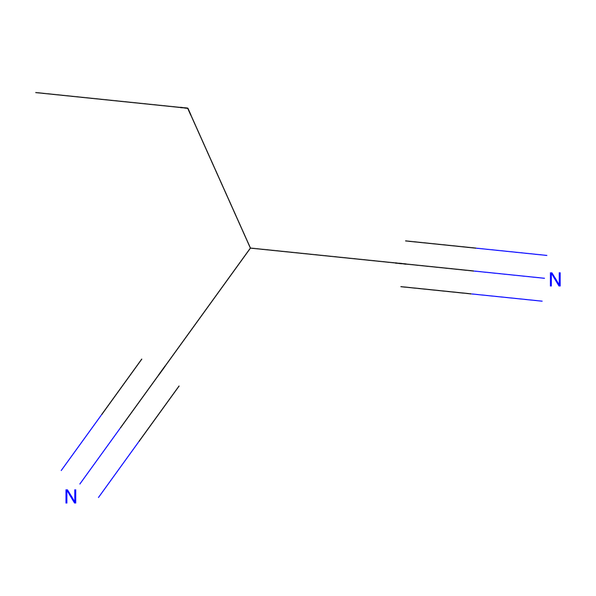 2-Ethylpropanedinitrile molecular structure, CAS 3696-37-5