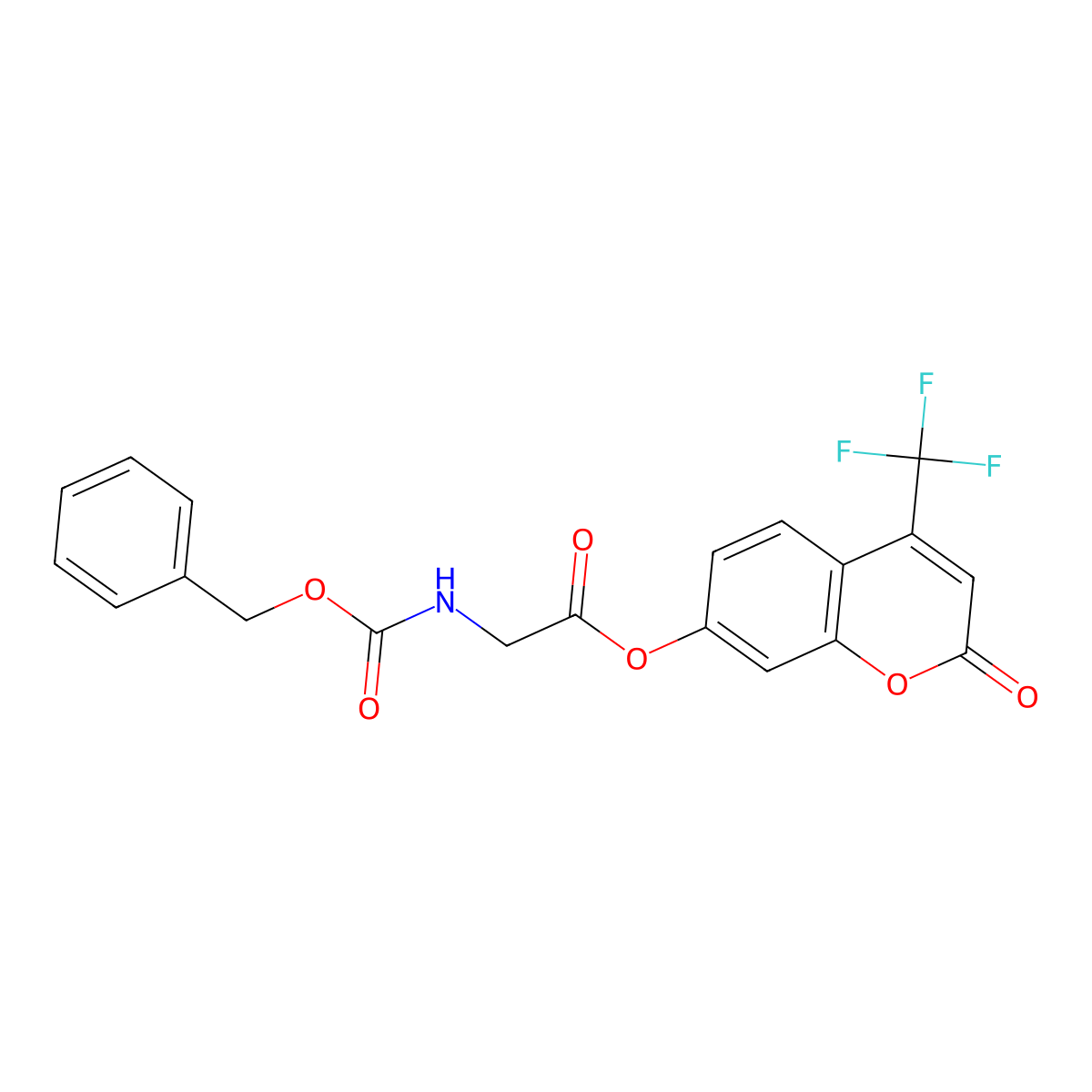 [2-Oxo-4-(trifluoromethyl)chromen-7-yl] 2-(phenylmethoxycarbonylamino)acetate molecular structure, CAS 369602-89-1