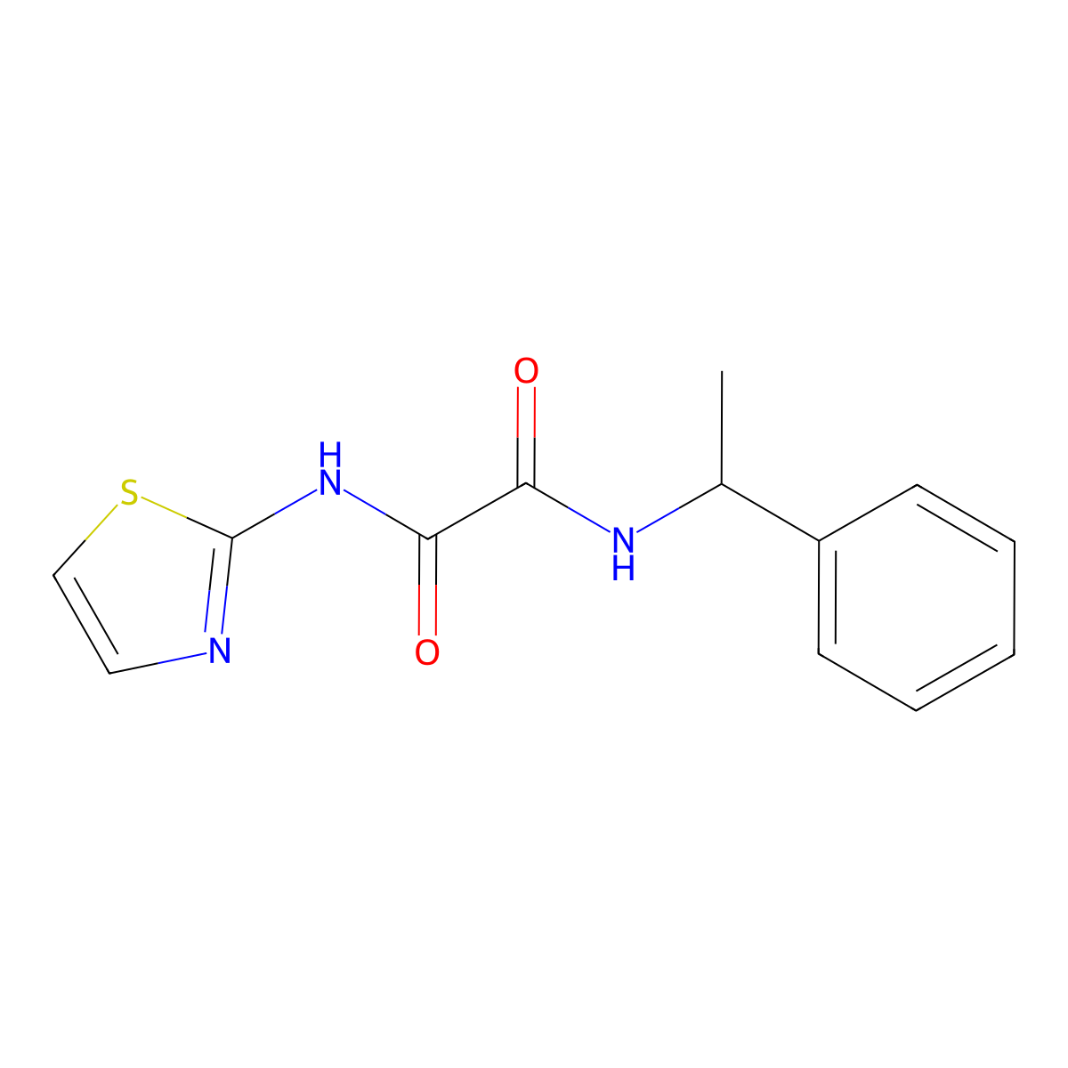 N-(1-Phenyl-ethyl)-N'-thiazol-2-yl-oxalamide molecular structure, CAS 369603-28-1