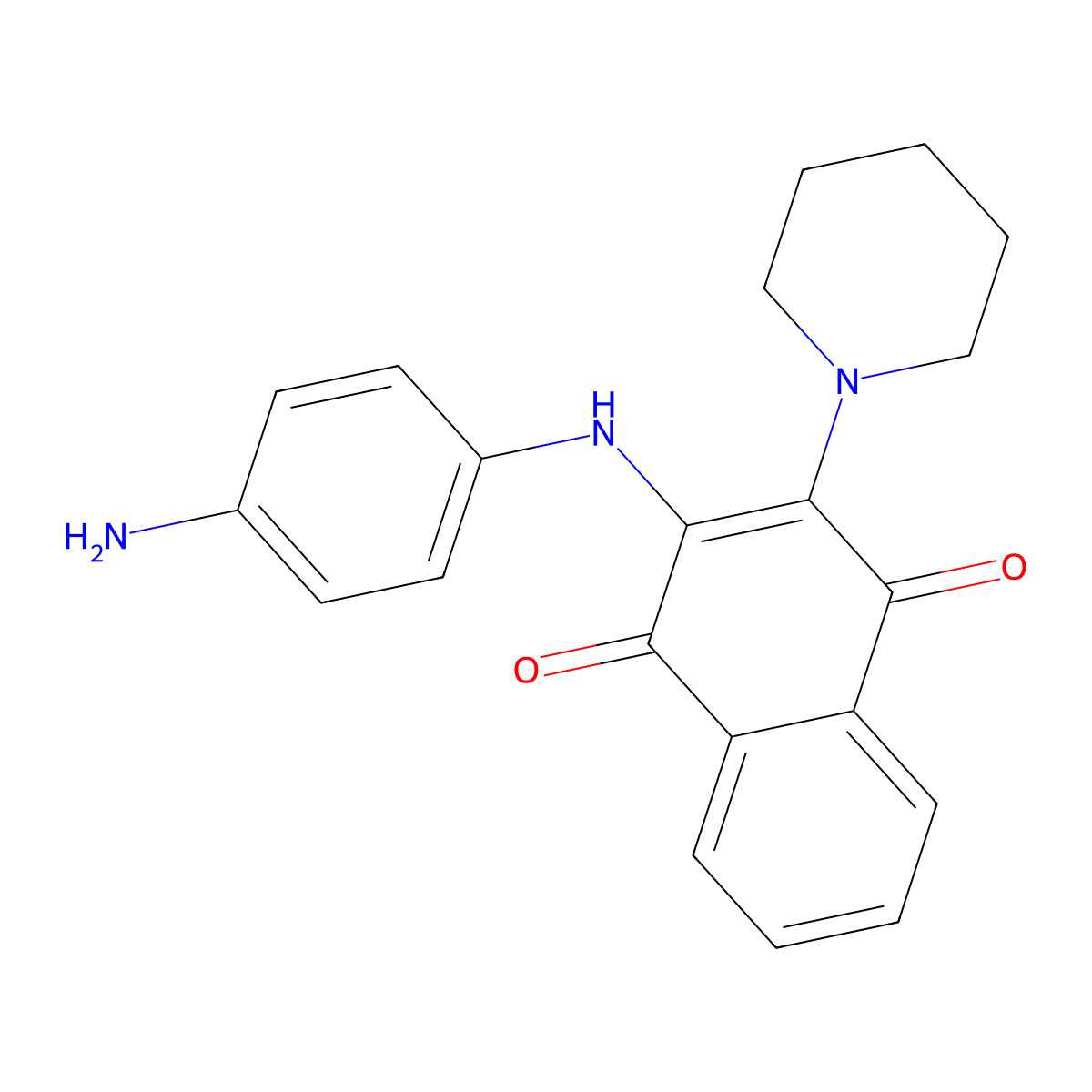 2-(4-Aminoanilino)-3-piperidin-1-ylnaphthalene-1,4-dione molecular structure, CAS 369604-58-0