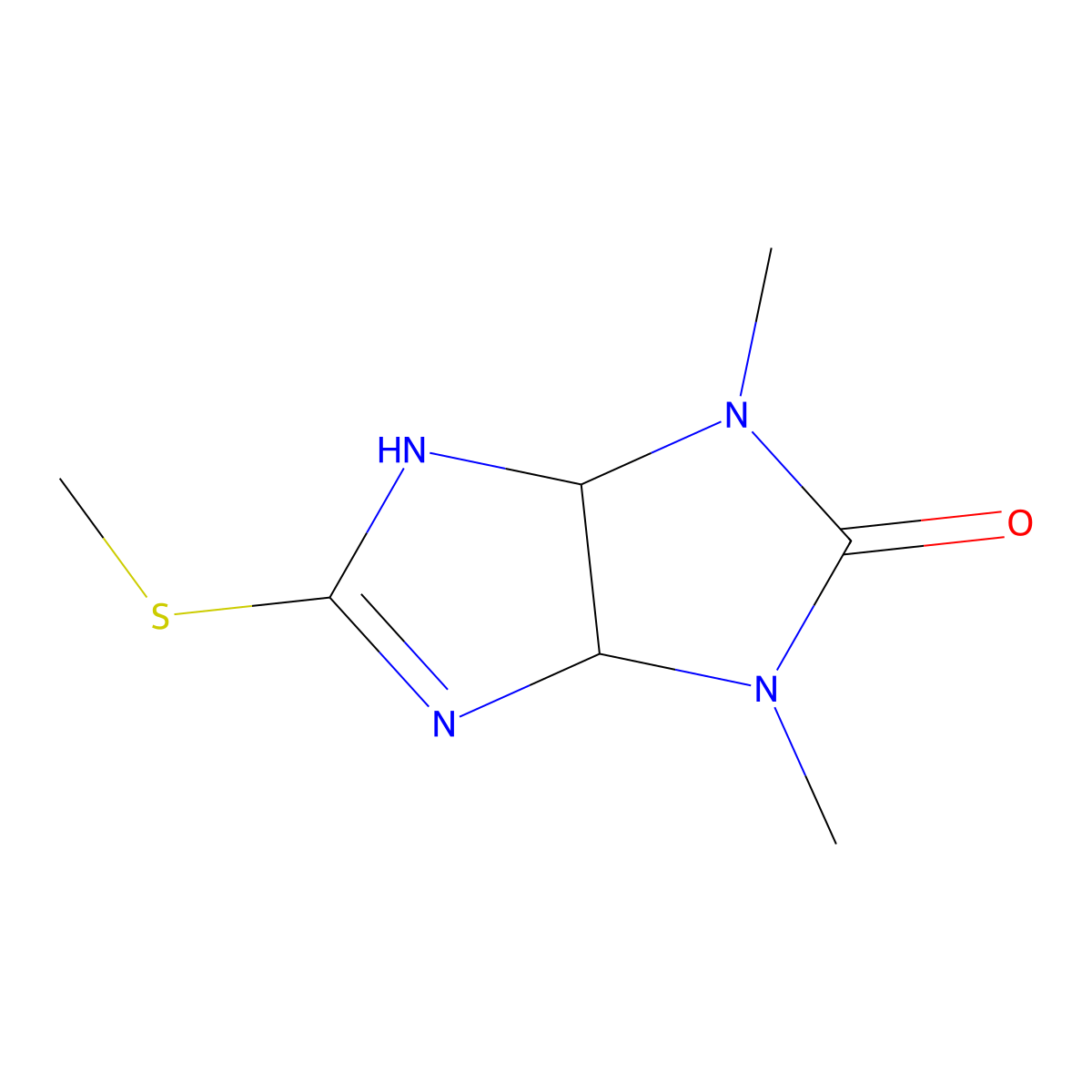 4,6-dimethyl-2-methylsulfanyl-3a,6a-dihydro-1H-imidazo[4,5-d]imidazol-5-one molecular structure, CAS 369605-11-8
