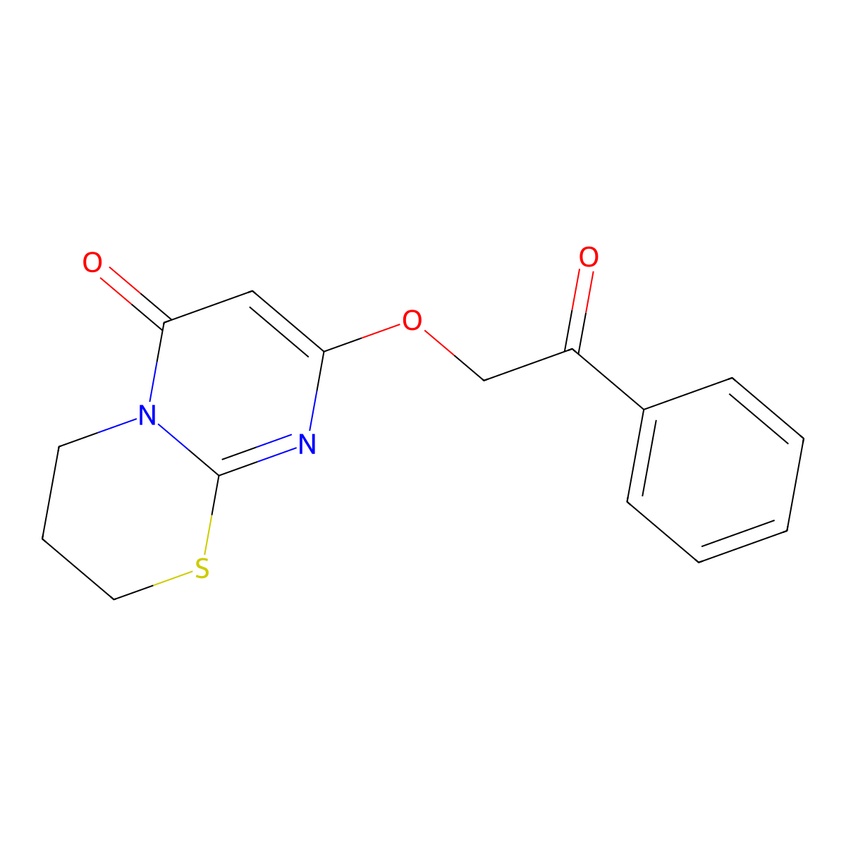 8-phenacyloxy-3,4-dihydro-2H-pyrimido[2,1-b][1,3]thiazin-6-one molecular structure, CAS 369605-38-9