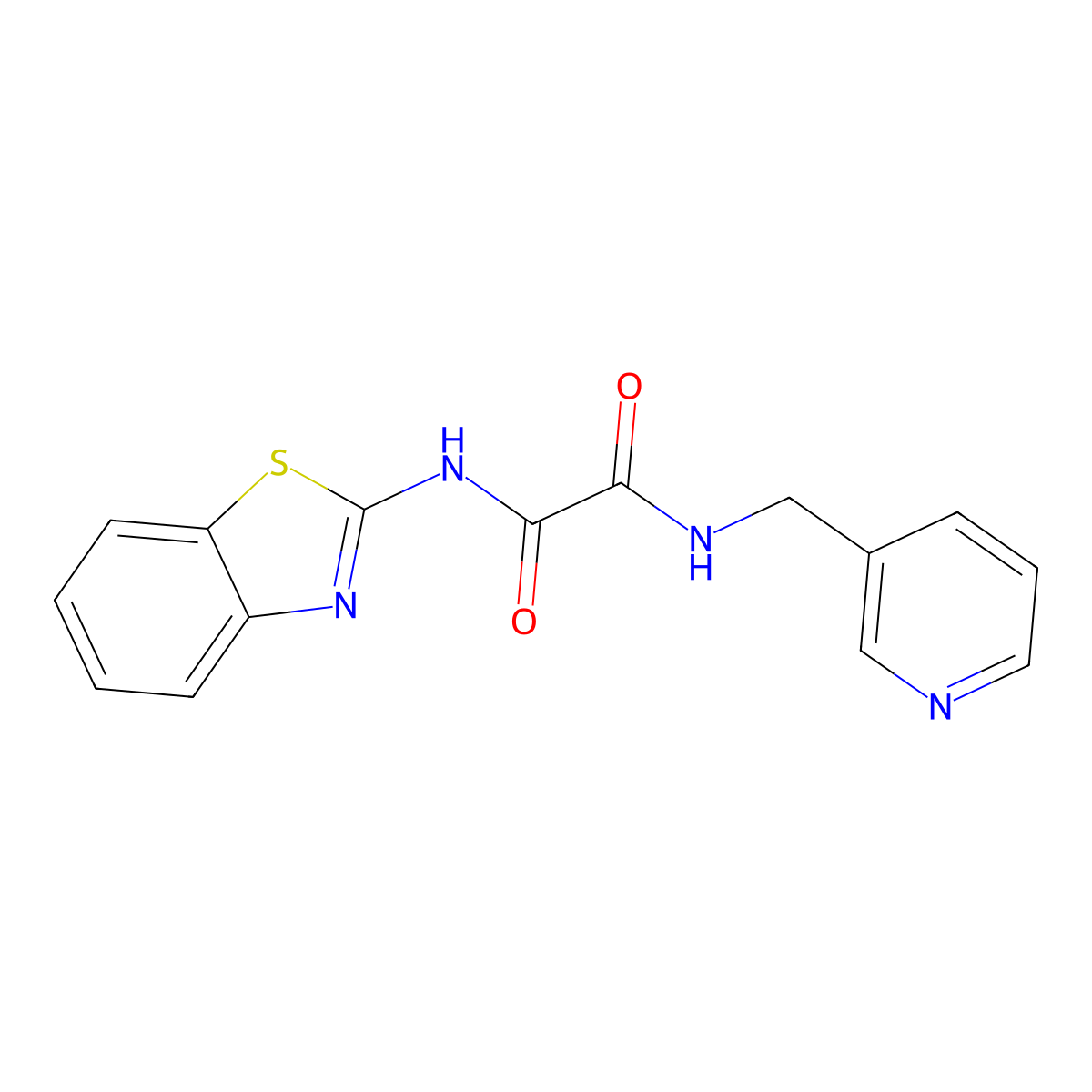 N'-(1,3-benzothiazol-2-yl)-N-(pyridin-3-ylmethyl)oxamide molecular structure, CAS 369606-55-3