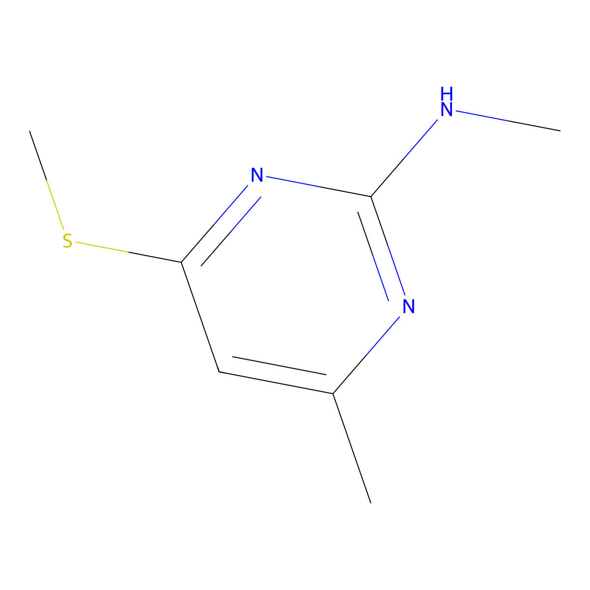 N,4-Dimethyl-6-(methylthio)pyrimidin-2-amine molecular structure, CAS 369607-89-6