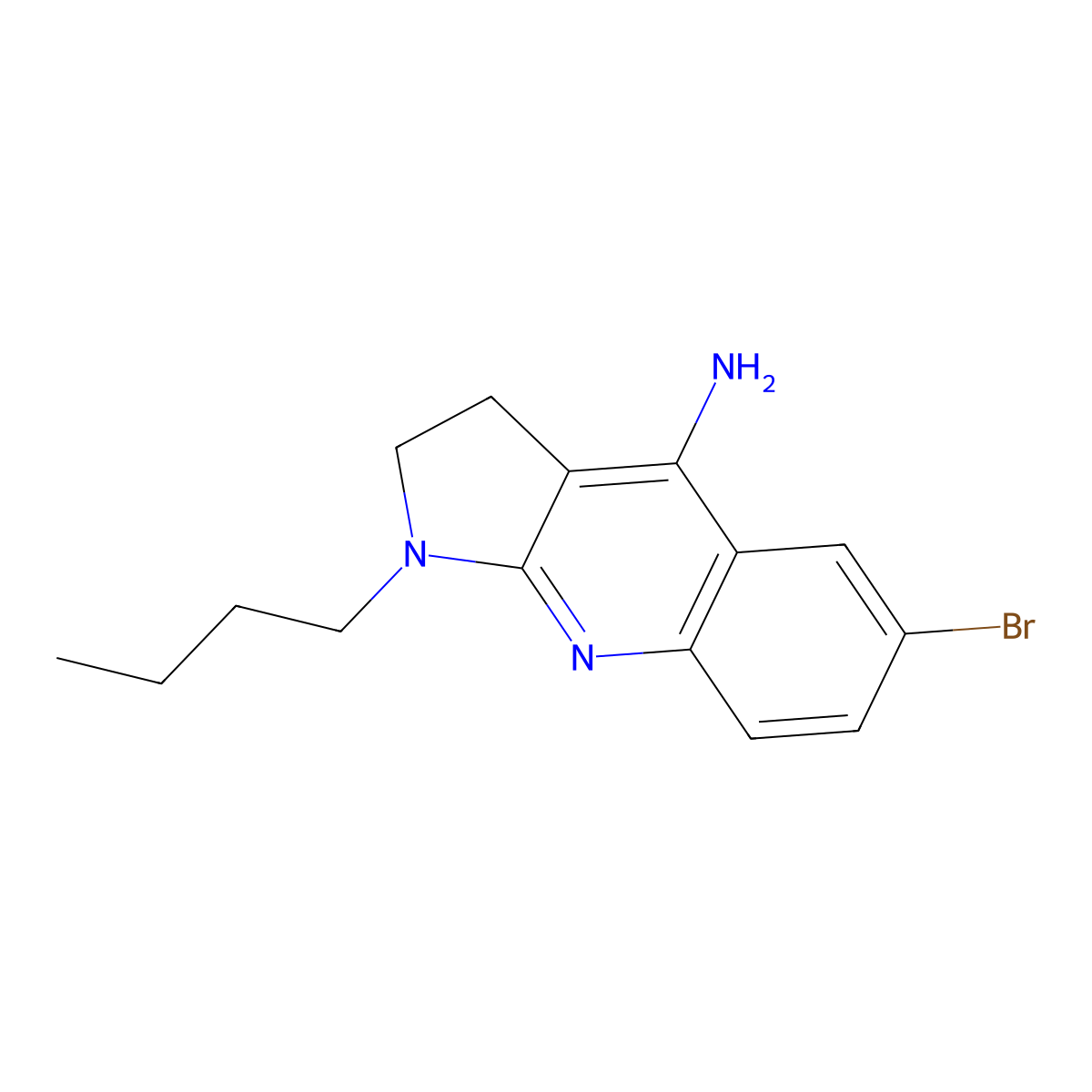 6-Bromo-1-butyl-2,3-dihydropyrrolo[2,3-b]quinolin-4-amine molecular structure, CAS 369607-95-4