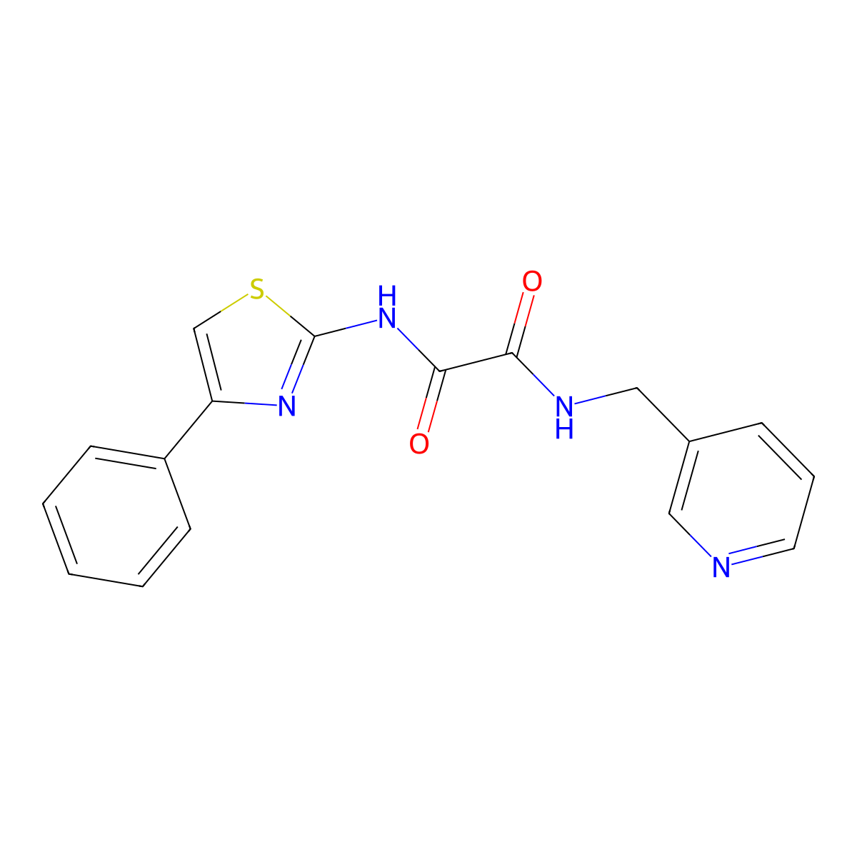 N'-(4-phenyl-1,3-thiazol-2-yl)-N-(pyridin-3-ylmethyl)oxamide molecular structure, CAS 369608-52-6