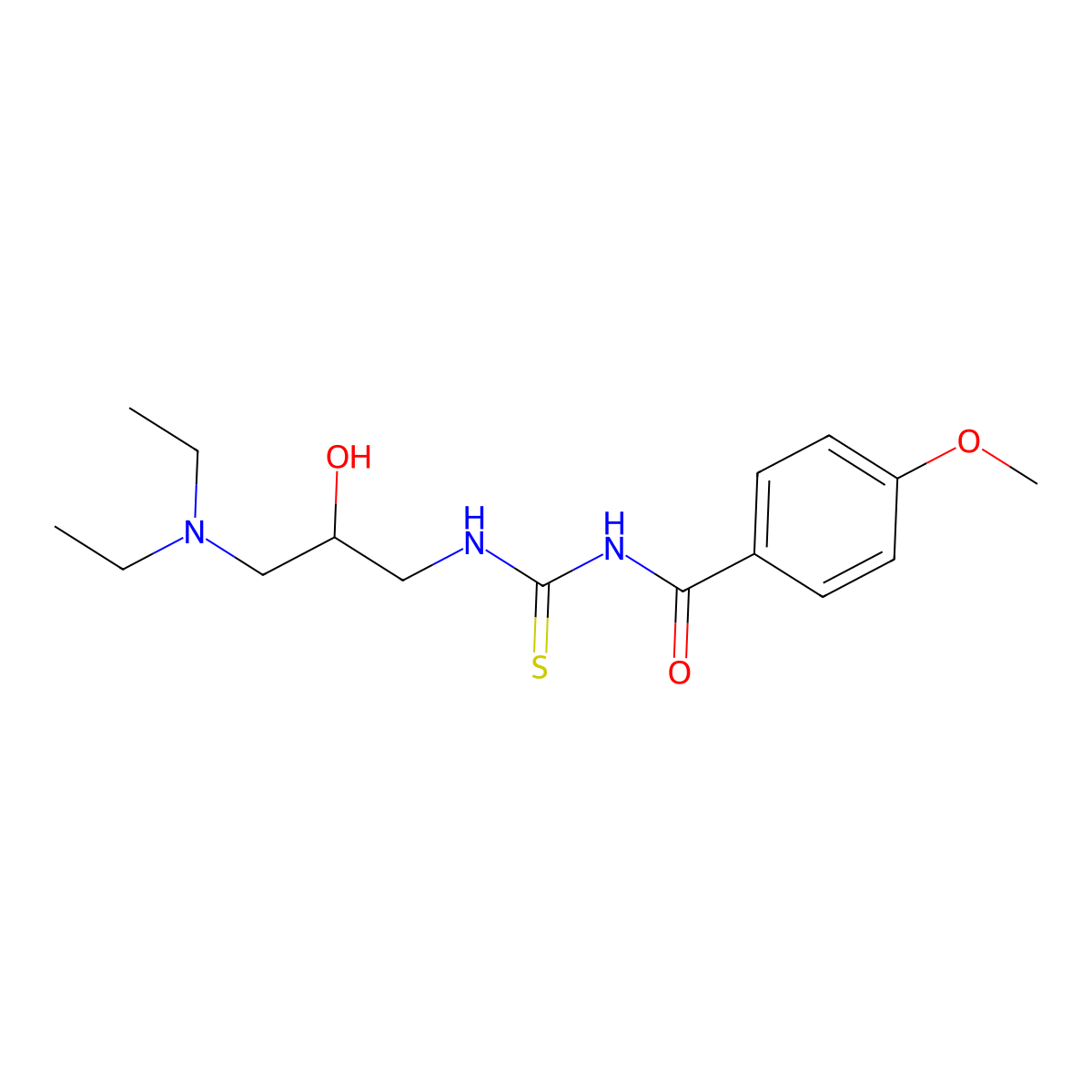 N-[[3-(diethylamino)-2-hydroxypropyl]carbamothioyl]-4-methoxybenzamide molecular structure, CAS 369608-55-9