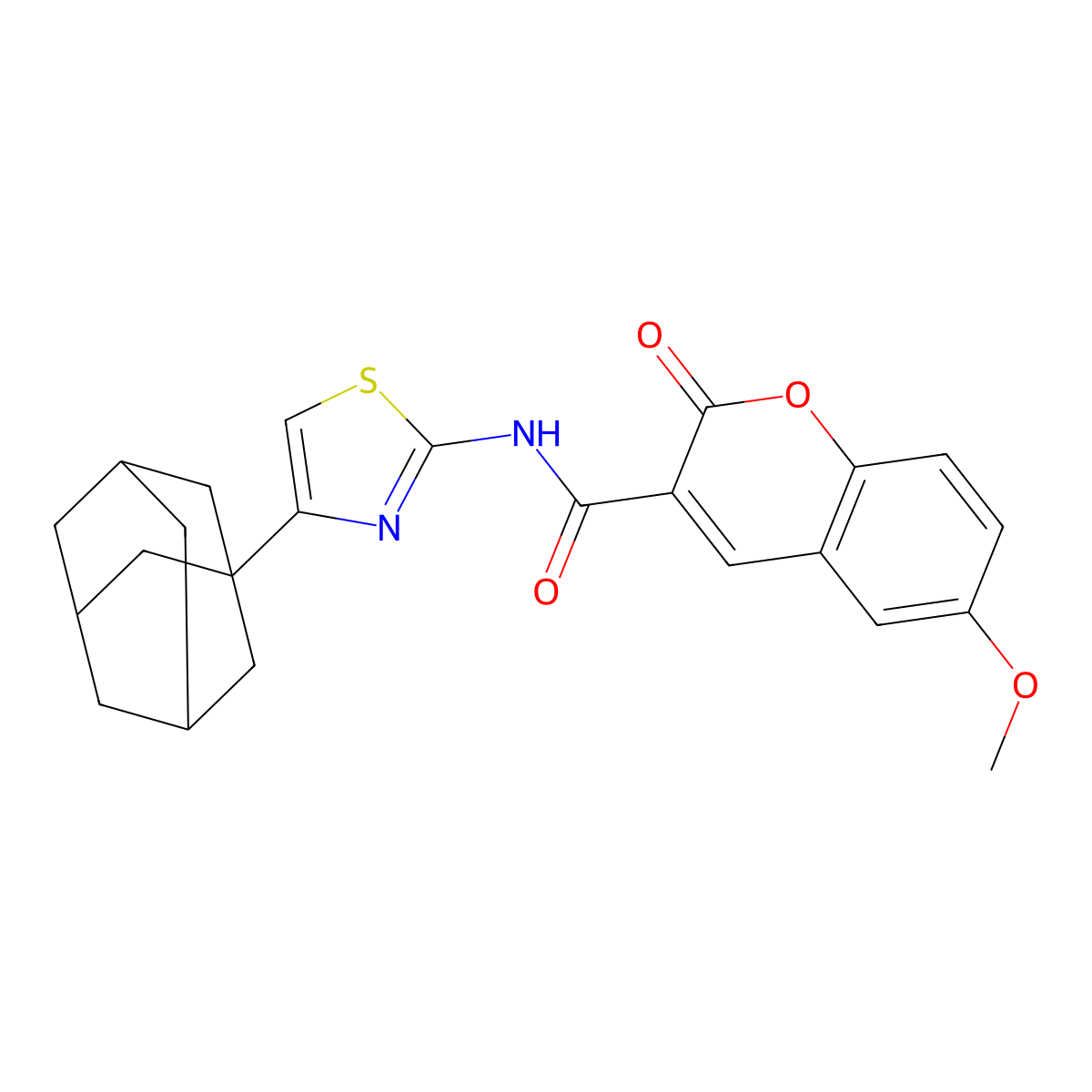 N-[4-(1-adamantyl)-1,3-thiazol-2-yl]-6-methoxy-2-oxochromene-3-carboxamide molecular structure, CAS 369610-85-5