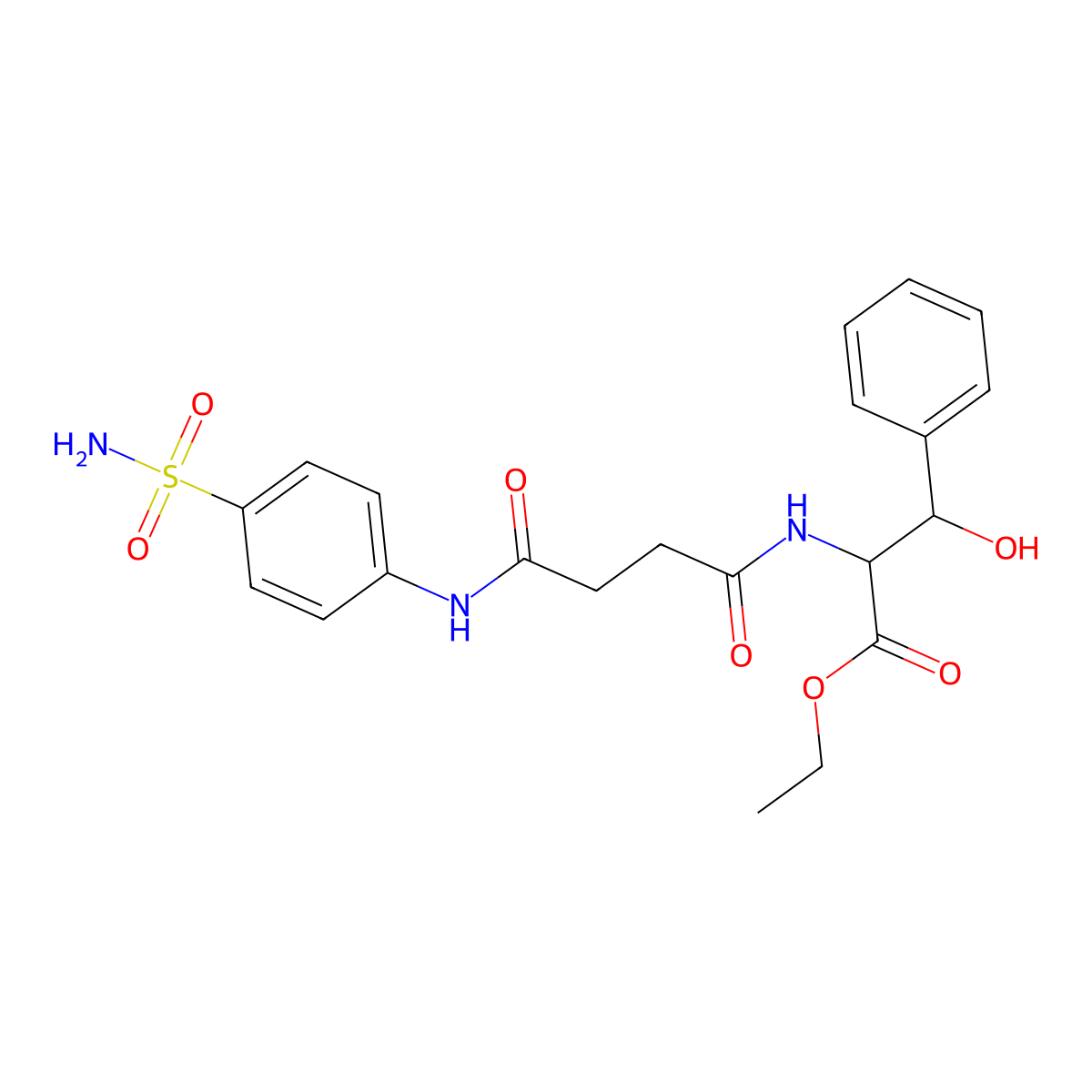 Ethyl 3-hydroxy-2-(4-oxo-4-((4-sulfamoylphenyl)amino)butanamido)-3-phenylpropanoate molecular structure, CAS 369611-07-4